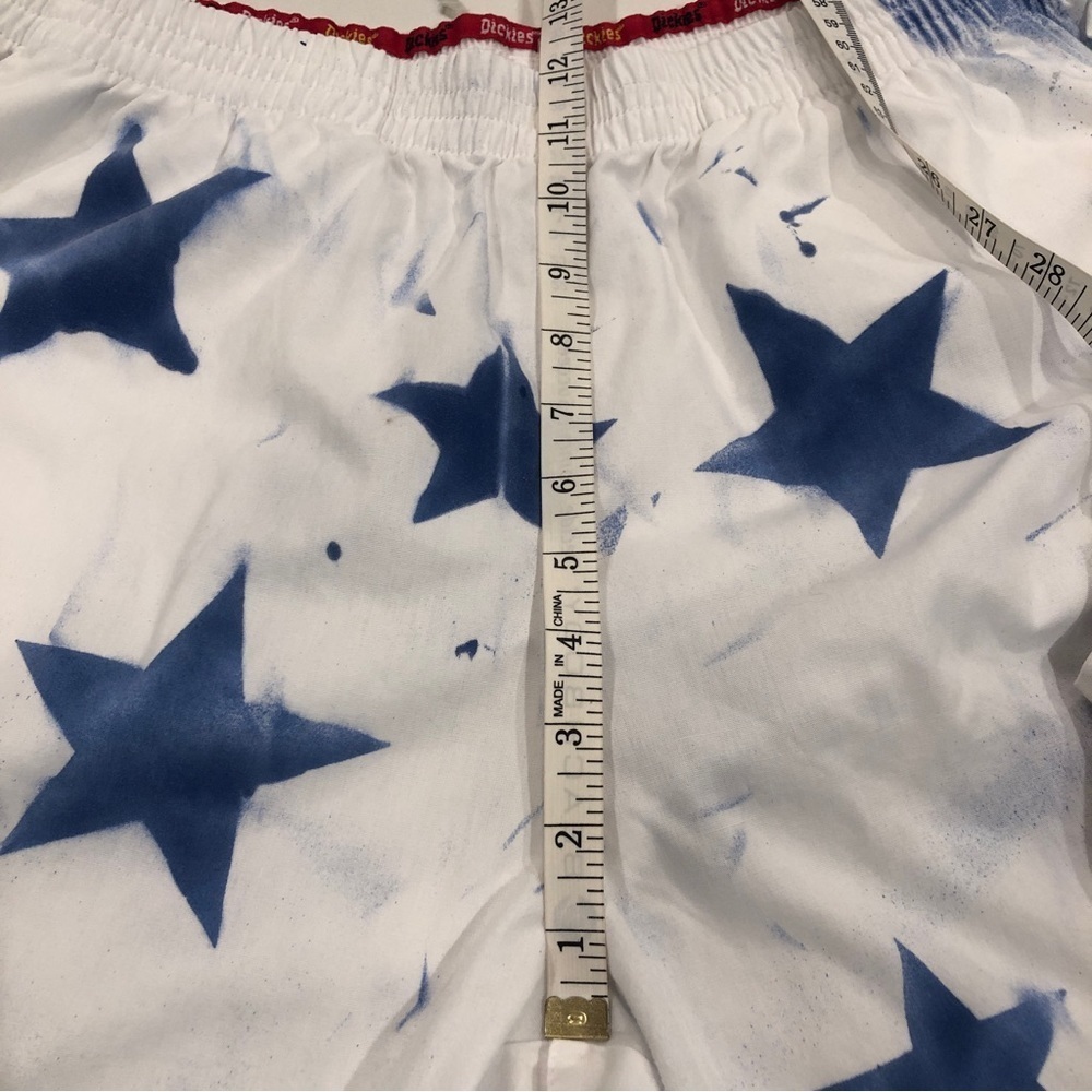 Dickies White Straight Leg Pants with Blue Star Print - Picture 9 of 12